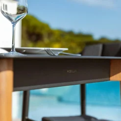 Table de jardin carrée en aluminium 2 places (76 x 76 cm) Monte Carlo Gris anthracite