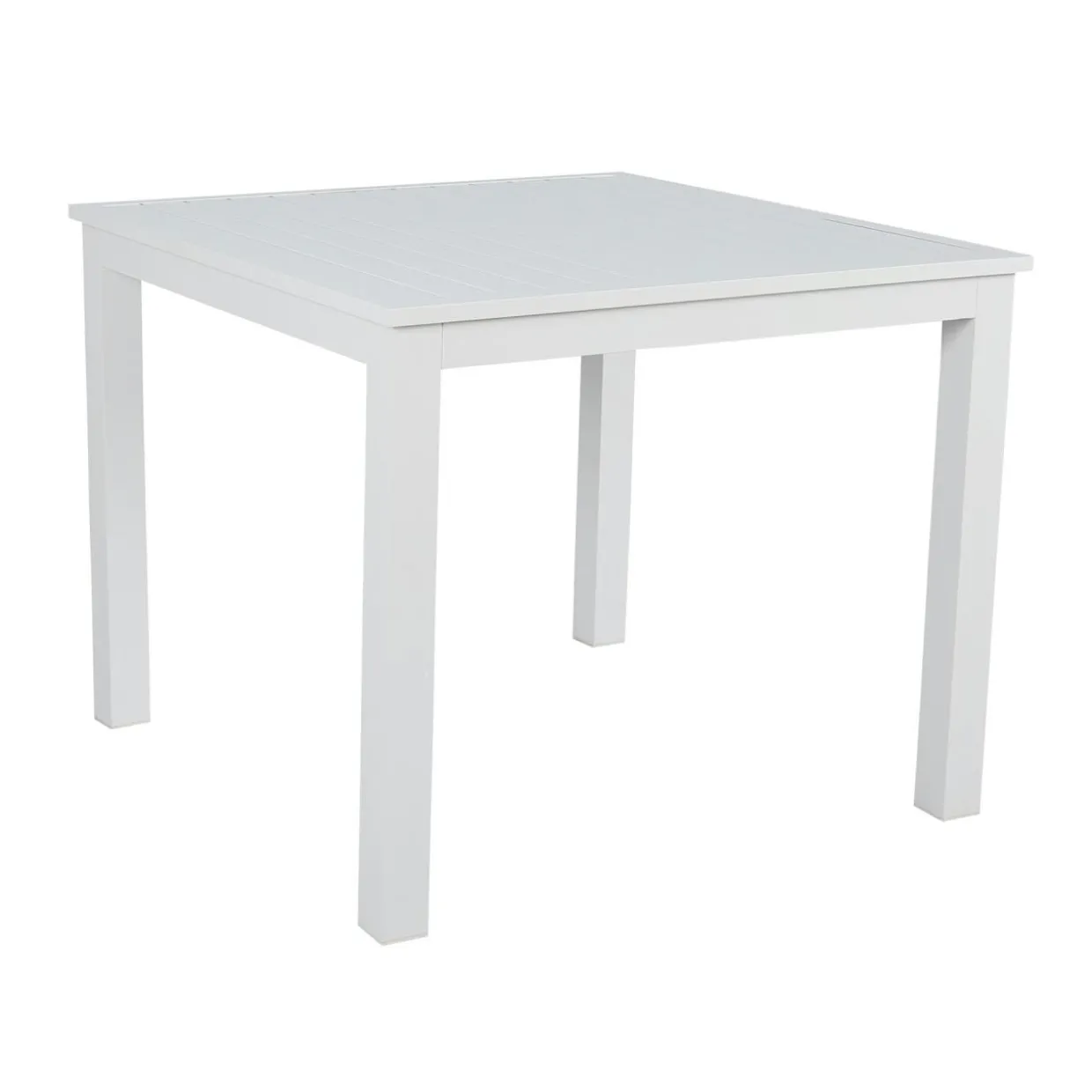 Table de jardin carrée en aluminium 4 places (89 x 89 cm) Murano Blanc