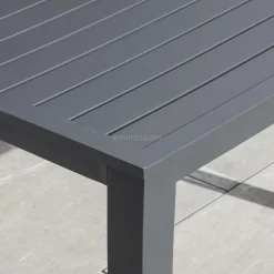 Table de jardin carrée en aluminium 4 places (89 x 89 cm) Murano Gris Anthracite