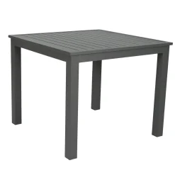 Table de jardin carrée en aluminium 4 places (89 x 89 cm) Murano Gris Anthracite