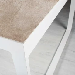 Table de jardin en aluminium et céramique 10 places (240 x 120 cm) Kore Blanc et beige