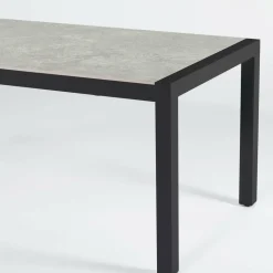 Table de jardin en aluminium et céramique 8 places (180 x 90 cm) Modena Gris clair