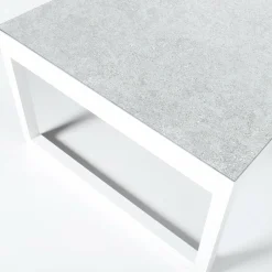 Table de jardin en aluminium et céramique 12 places (260 x 120 cm) Kore Blanc et gris clair
