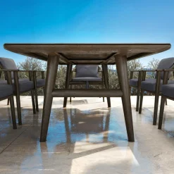 Table de jardin en bois teck 8 places (260 x 100 cm) Cap Ferrat Marron foncé