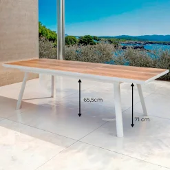 Table de jardin extensible en aluminium 10 places (260 x 96 cm) Amalfi Blanc