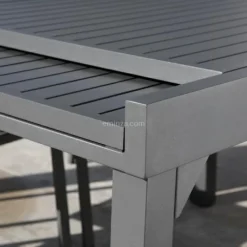 Table de jardin extensible en aluminium 8 places (90/180 x 90 cm) Murano Gris anthracite