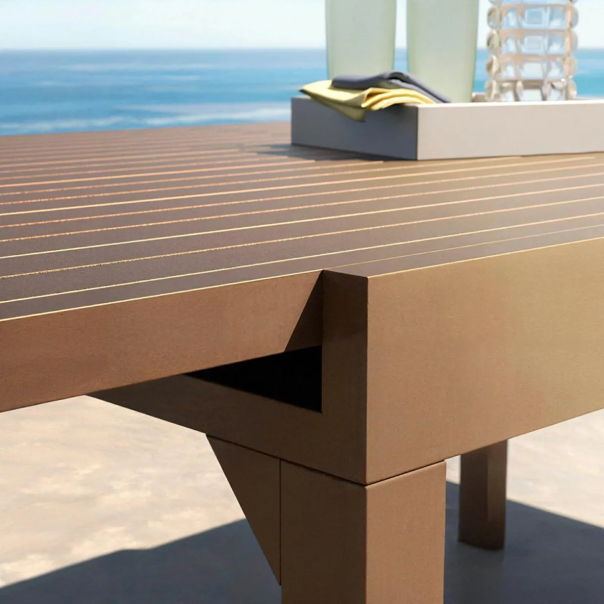 Table de jardin extensible en aluminium 8 places (90/180 x 90 cm) Murano Bronze