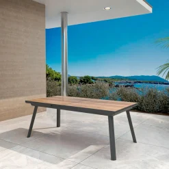 Table de jardin extensible en aluminium 10 places (260 x 96 cm) Amalfi Gris anthracite