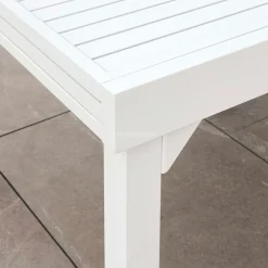 Table de jardin extensible en aluminium 8 places (90/180 x 90 cm) Murano Blanc