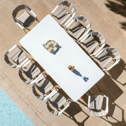 Table de jardin rectangulaire en aluminium 10 places (240 x 120 cm) Monte Carlo Blanc
