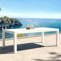 Table de jardin rectangulaire aluminium 8 places (210 x 100 cm) Murano Blanc