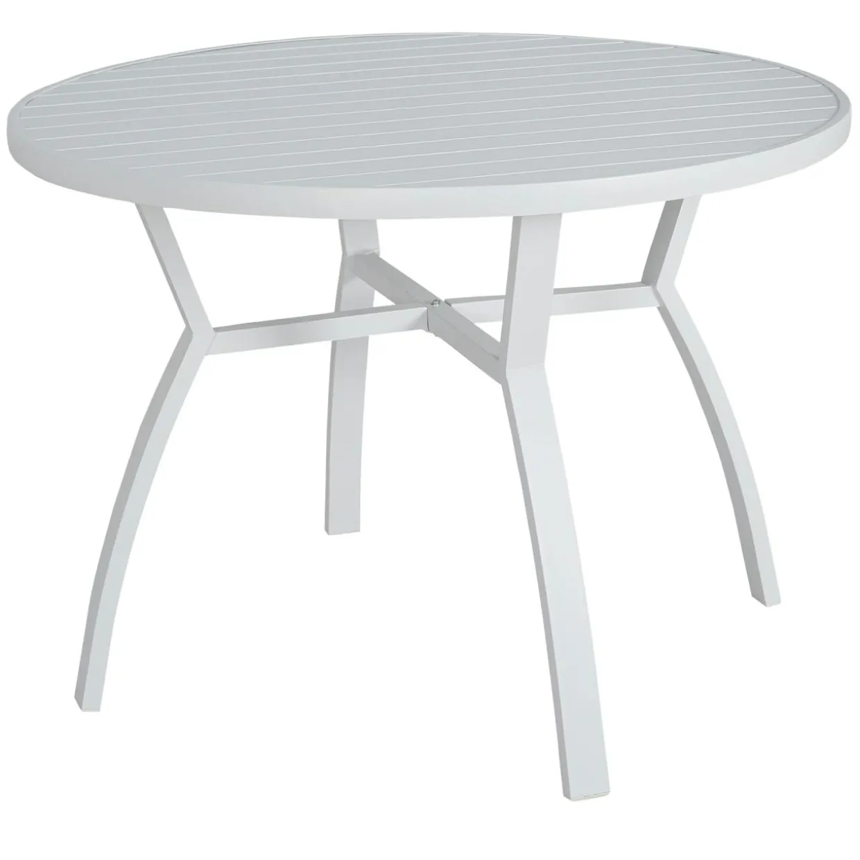 Table de jardin ronde en aluminium 5 places (D105 cm) Murano Blanc