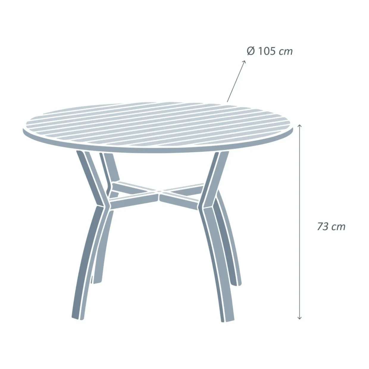 Table de jardin ronde en aluminium 5 places (D105 cm) Murano Blanc