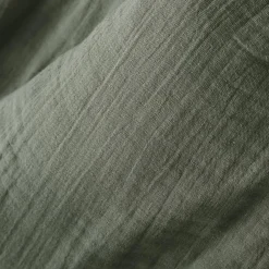 Tablier avec poches gaze de coton Gaïa Vert romarin