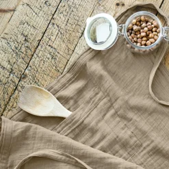 Tablier avec poches gaze de coton Gaïa Ficelle
