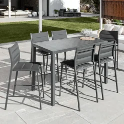 Tabouret de jardin aluminium empilable Murano Gris anthracite