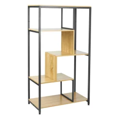 Étagère 4 niveaux bois et métal (H130 cm) Anny Noire