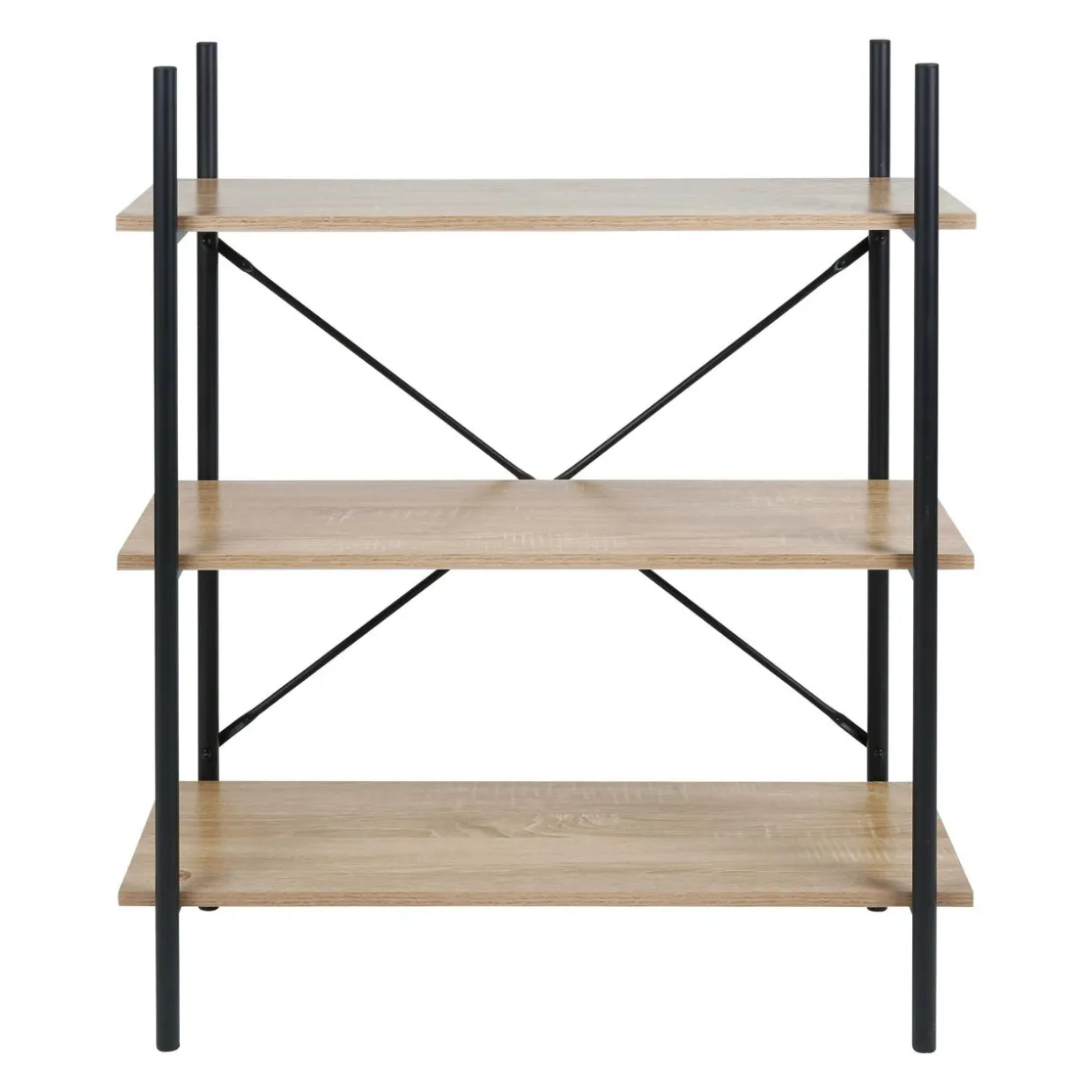Étagère 3 niveaux bois et métal (H96.5 cm) Lola Noire