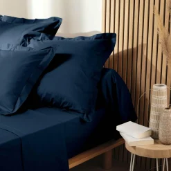 Taie de traversin coton bio (L185 cm) Biolina Bleu nuit