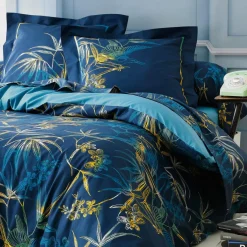 Taie de traversin coton (L200 cm)Kimono Bleue