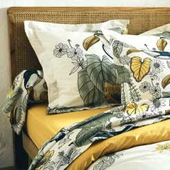 Taie de traversin coton lavé (L200 cm) Toco Verte