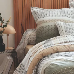 Taie de traversin coton (L200 cm) Niagara Vert kaki