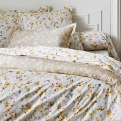 Taie de traversin percale de coton (L200 cm) Bel amour Jaune