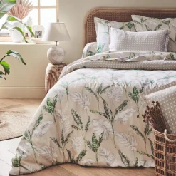 Taie de traversin satin de coton (L200 cm) Voyage Verte