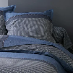 Taie de traversin satin de coton (L200 cm) Enzo Bleue