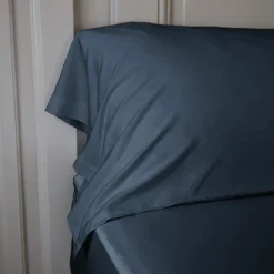 Taie de traversin satin de bambou (L185 cm) Sienna Bleu minuit
