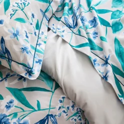 Taie de traversin satin de coton (L200 cm) Frida Vert émeraude