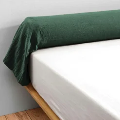 Taie de traversin Traversin gaze de coton (L 185 cm) Gaïa Vert sapin