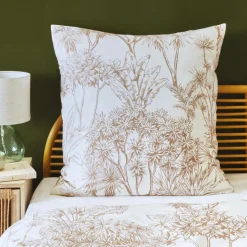 Taie d'oreiller carrée coton (63 x 63 cm) Lara Marron