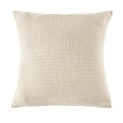 Taie d'oreiller carrée coton nid d'abeille (80 x 80 cm) Eva Beige