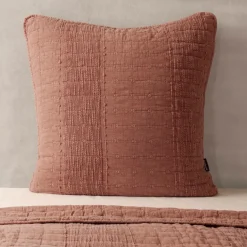 Taie d'oreiller carrée coton (60 x 60 cm) Lena Terracotta