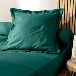 Taie d'oreiller carrée coton bio (63 x 63 cm) Biolina Vert émeraude