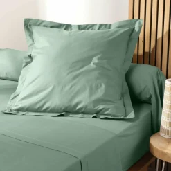 Taie d'oreiller carrée coton bio (63 x 63 cm) Biolina Vert sauge