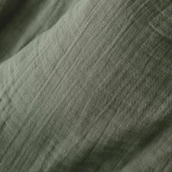 Taie d'oreiller carrée gaze de coton (80 x 80 cm) Gaïa Vert romarin