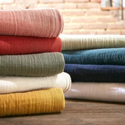 Taie d'oreiller carrée gaze de coton (80 x 80 cm) Gaïa Vert romarin