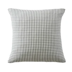 Taie d'oreiller carrée gaze de coton (60 x 60 cm) Gaïa vichy Vert romarin