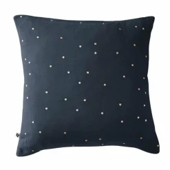 Taie d'oreiller carrée gaze de coton (60 x 60 cm) Gaïa Chic Bleu nuit