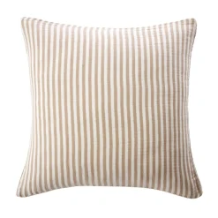 Taie d'oreiller Carrée gaze de coton (60 x 60 cm) Gaïa rayures Ficelle