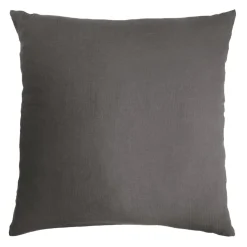 Taie d'oreiller carrée gaze de coton (60 x 60 cm) Gaïa Gris granit