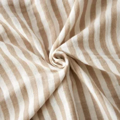 Taie d'oreiller Carrée gaze de coton (80 x 80 cm) Gaïa rayures Ficelle