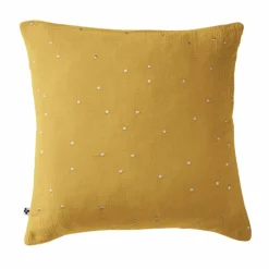 Taie d'oreiller carrée gaze de coton (60 x 60 cm) Gaïa Chic Jaune safran