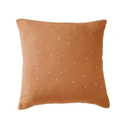 Taie d'oreiller carrée gaze de coton (60 x 60 cm) Gaïa Chic Abricot