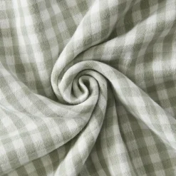 Taie d'oreiller carrée gaze de coton (60 x 60 cm) Gaïa vichy Vert eucalyptus