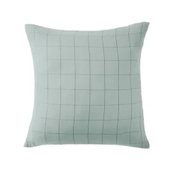 Taie d'oreiller carrée gaze de coton (60 x 60 cm) Gaïa Match Vert eucalyptus