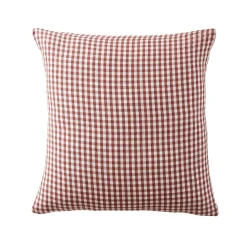 Taie d'oreiller carrée gaze de coton (60 x 60 cm) Gaïa vichy Terracotta