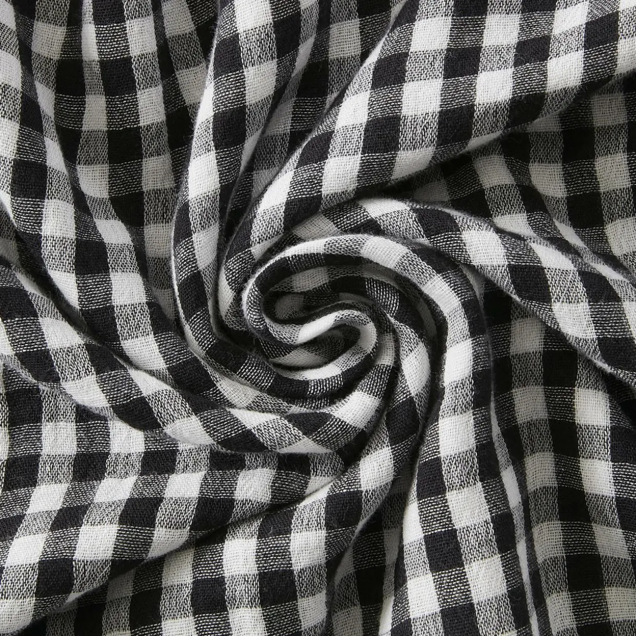 Taie d'oreiller carrée gaze de coton (60 x 60 cm) Gaïa vichy Noire